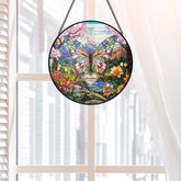7687UUS2 stained glass butterfly suncatcher custom memorial gifts for loss of grandmagrandpa 7687utpcb