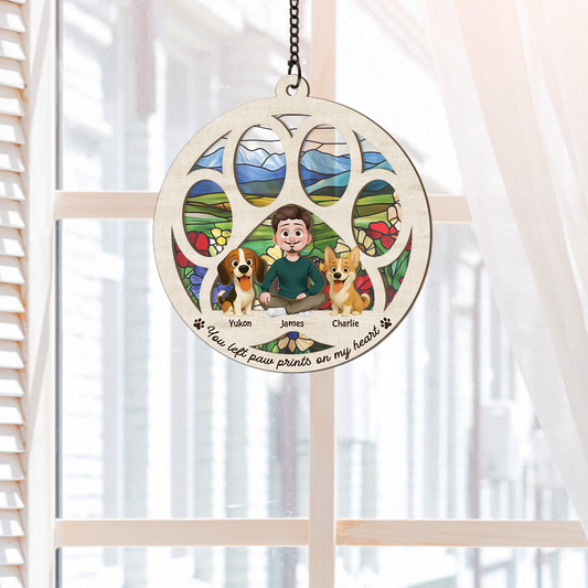 7704UUS2 you left paw prints on my heart_ suncatcher custom gifts for dog lovers 7704uctnc