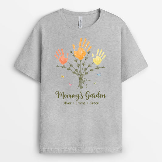 7719AUS2 grandmas garden shirt with handprint custom gifts for grandmamom 7719a8lca