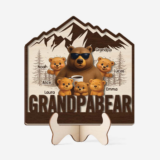 7726QUS1 grandpa bear wooden plaque personalized gifts for grandpagrandma 7726q8lmb