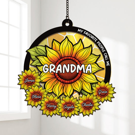 7728UUS1 personalized sunflower suncatcher my favorite people call me grandma_mom 7728uspna