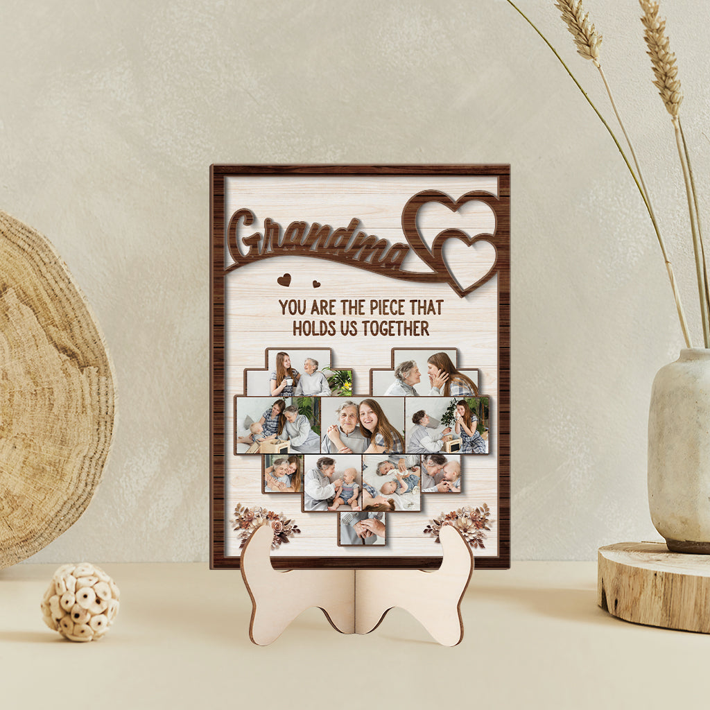 7769QUS2 custom wooden plaques grandmamom you are the piece that holds us together 7769q6pma