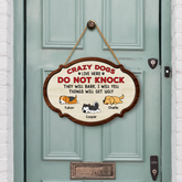 7772QUS2 wooden crazy dogs live here do not knock sign_ custom dog lover gifts 7772q6chd