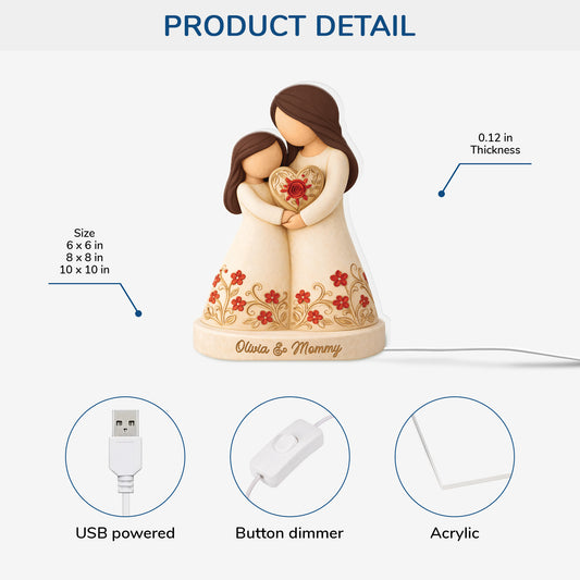7777LUS2 mother and daughter light box custom gifts for momgrandma 7777l3pna