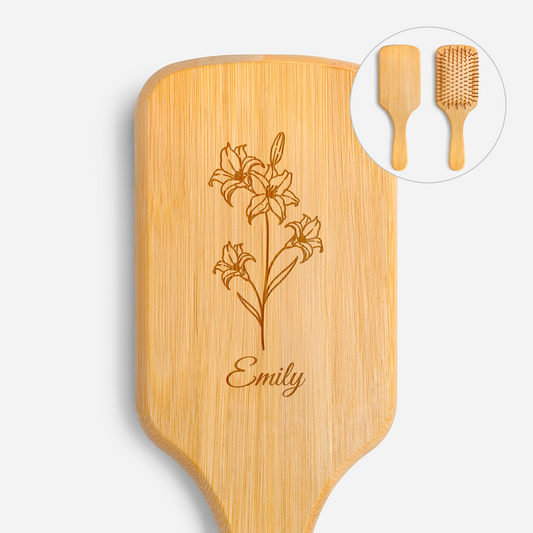 7781AUS1 engraved bamboo hairbrush with birth flower personal gifts for her 7781aq8f5a_445e3dc1 efc9 4867 8525 c0cb09a313fe