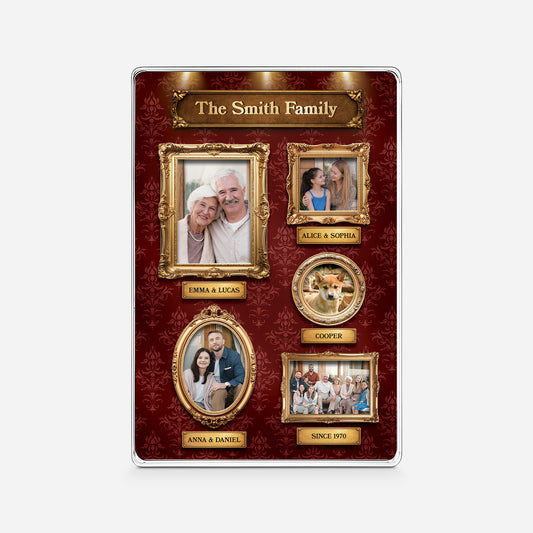 7790RUK1 3d printing effect personalised rectangle acrylic plaque with family pictures 7790rslai