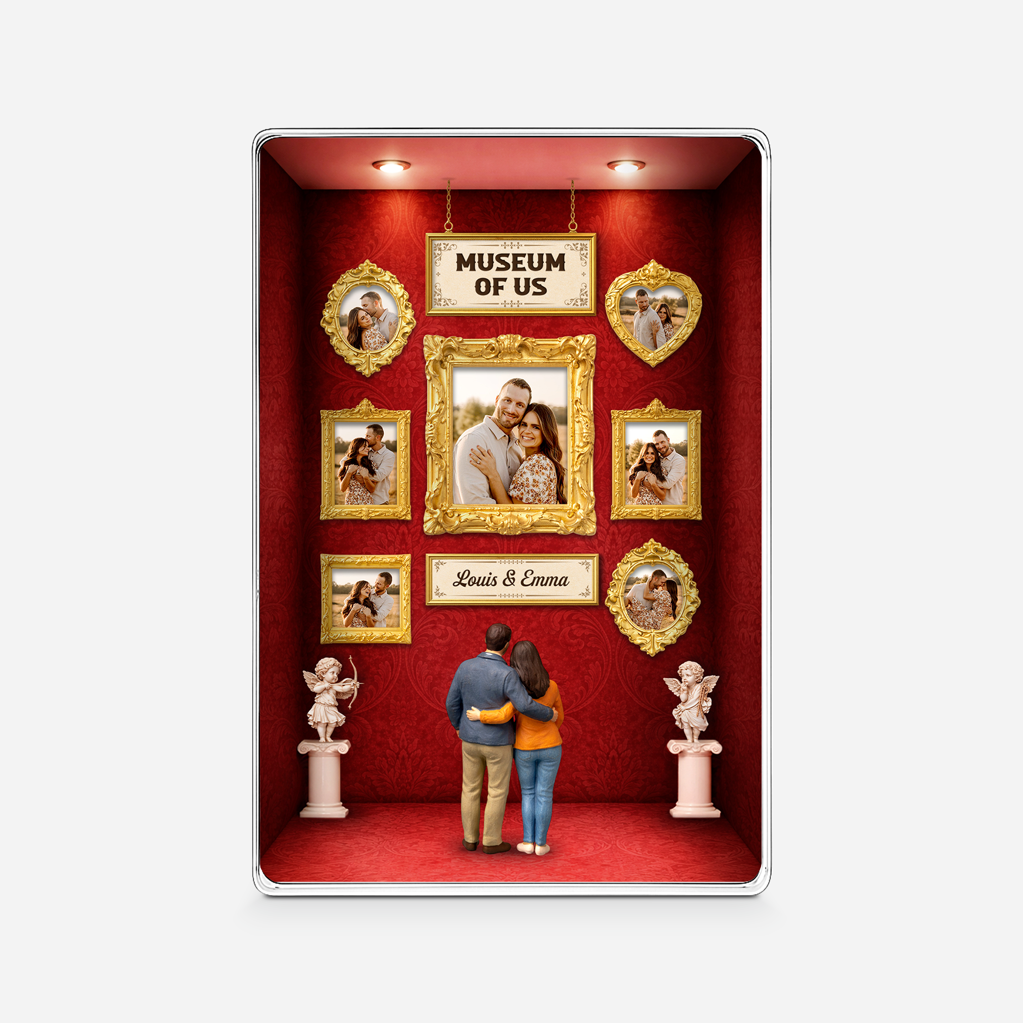 7801RUS1 3d printing effect photo rectangle acrylic plaque custom gifts for couples 7801rsrwg