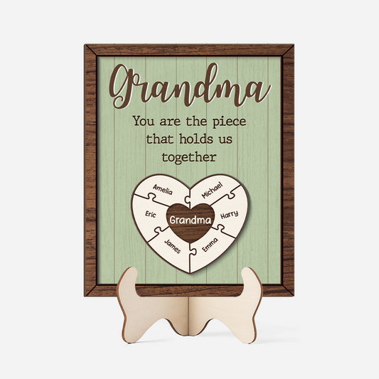 7802QUS1 personalized wooden plaques mom you are the piece that holds us together_ 7802qshha