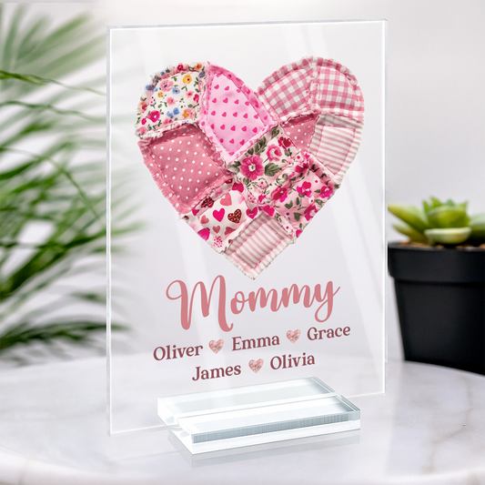 7809RUS2 pink heart acrylic plaque with stand custom gifts for grandmamom 7809r8fca