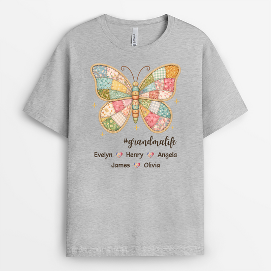 7842AUS2 butterfly shirt with names personalized gifts for grandmamom 7842a6fna