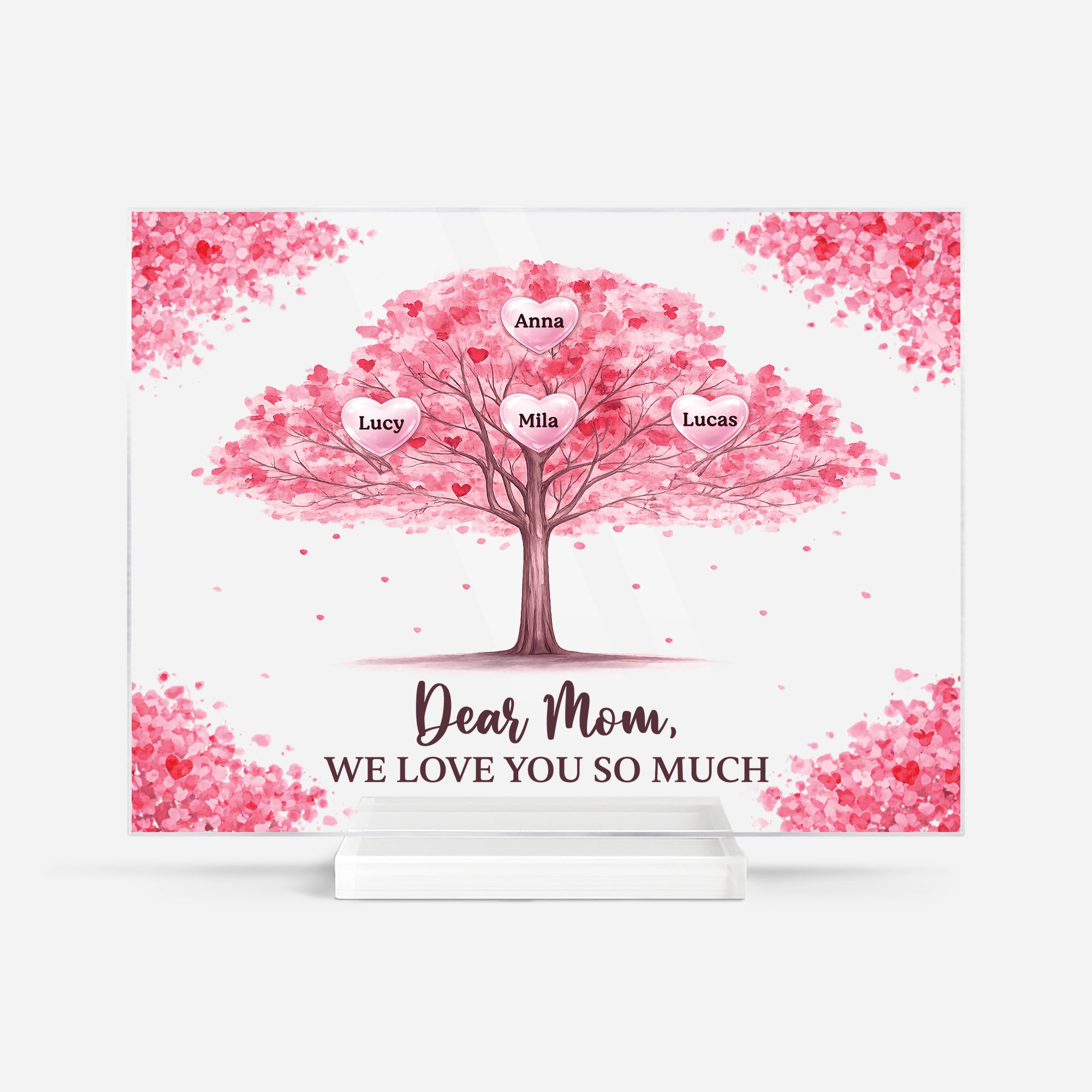 7889RUS1 family tree acrylic plaque with stand custom gifts for momdad 7889rtpca