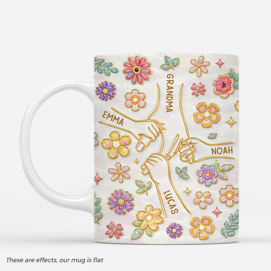 7892MUS1 3d printing effect holding grandmas hand mug_ custom gifts for grandmamom 7892msfza