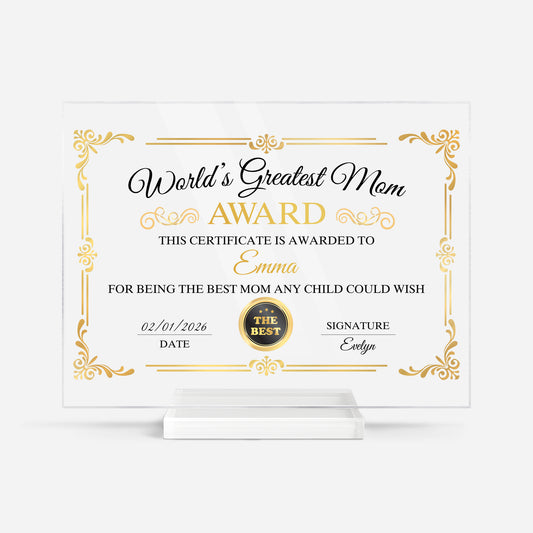 7894RUS1 acrylic award plaque with stand personalized gifts for momgrandma 7894rcpaa