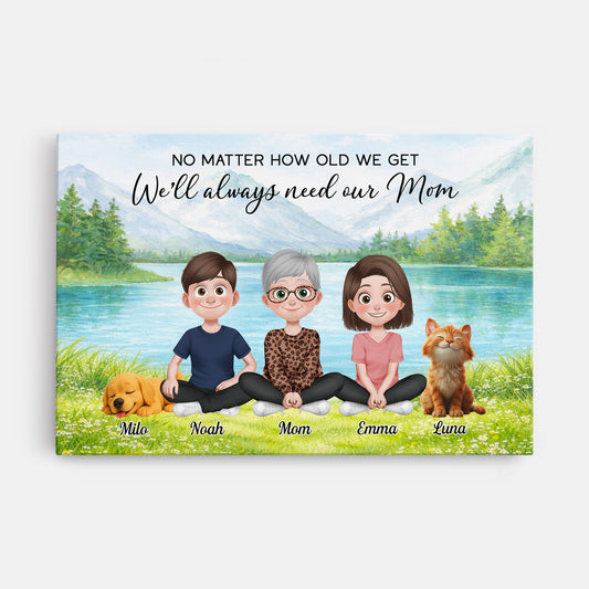 7904CUS1 no matter how old we get canvas custom gifts for momdad 7904c8pza