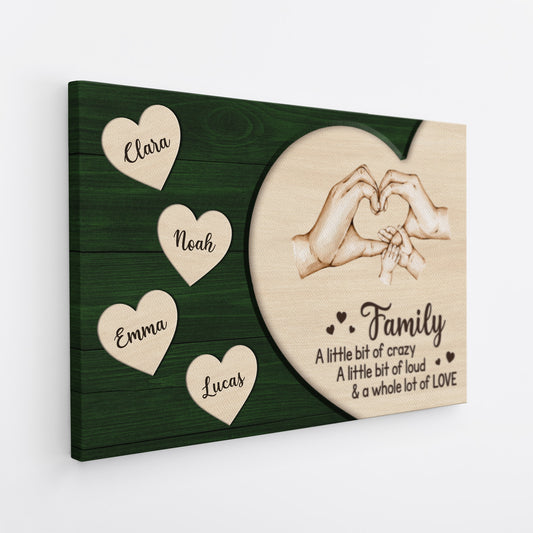 7921CUK2 3d printing effect personalised family a little bit of crazy canvas for mumdad 7921cslmi