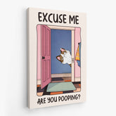 7926CUK2 personalised excuse me are you pooping_ canvas for cat lovers 7926cslnd