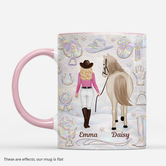7954MUS1 3d printing effect horse and owner mug personalized horse lover gifts 7954m8fcu