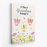 7959CUS2 butterfly footprints mothers day_ canvas custom gifts for momgrandma 7959c6yca