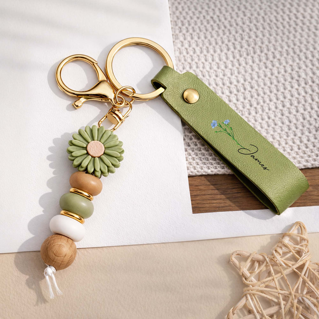 7968MUK2 personalised uv printed daisy beaded keyring with name for her 7968mj3l5a Copy