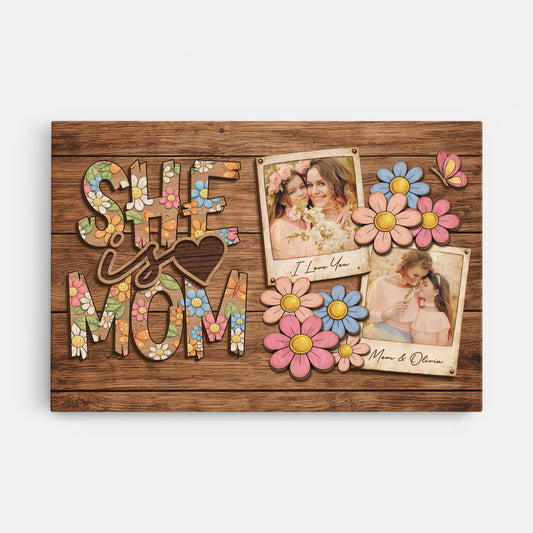 7972CUS1 she is mom canvas with photos personalized gifts for momgrandma 7972ctqna