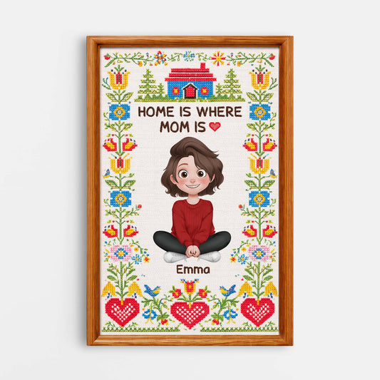 7975CUS1 home is where mom is canvas personalized gifts for momgrandma 7975ccvca_1