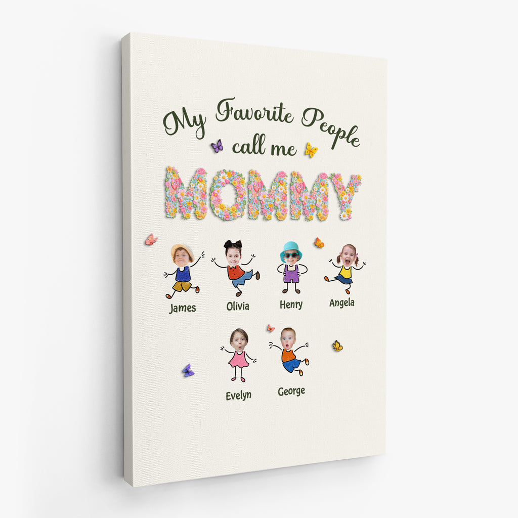 7977CUS2 my favorite people call me grandma custom canvas with grandkids faces 7977ctyna