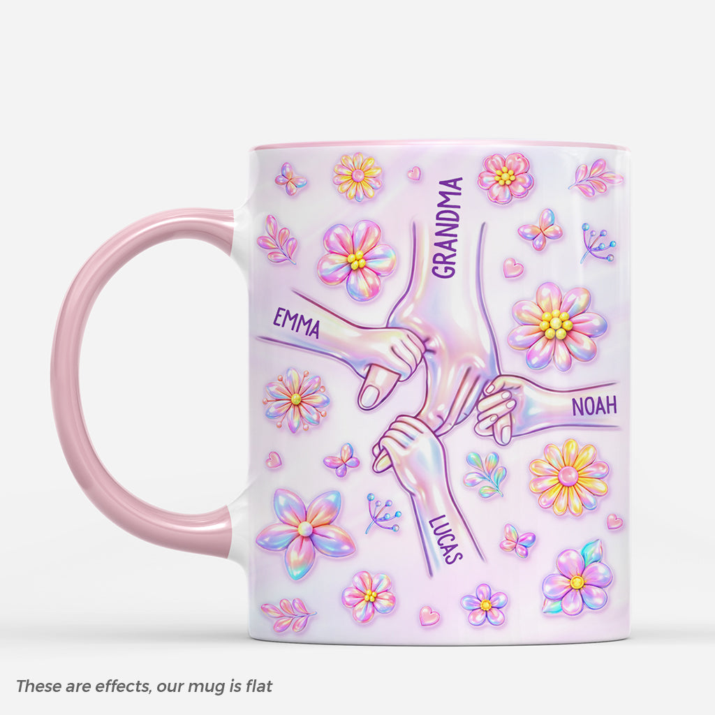 8002MUS1 3d printing effect holographic flower mug custom gifts for momgrandma 8002mspza