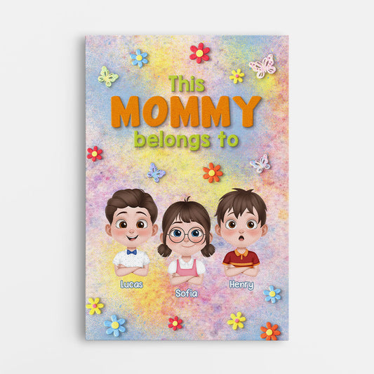 8004CUS1 this mom belongs to canvas personalized gifts for momdad 8004c6kaa