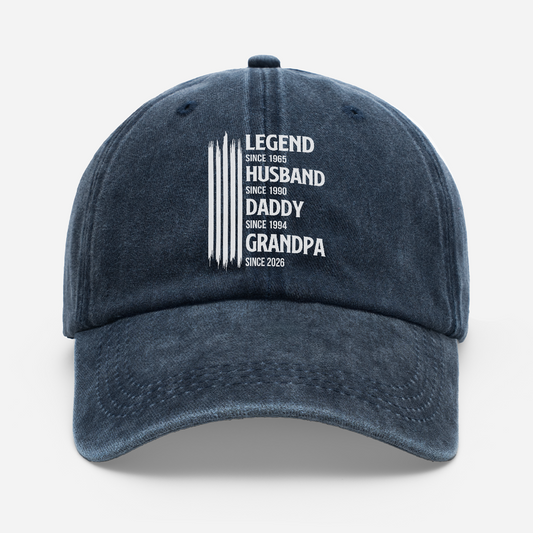 8017AUS1 legend since washed cotton cap custom gifts for momdadgrandmagrandpa 8017aj8fhb
