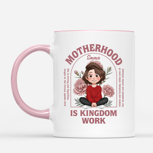 8021MUS1 motherhood is kingdom work mug personalized mothers day gift for mom 8021mceta_685bd962 d4ee 4c4e 9a60 7a9a92a1b069