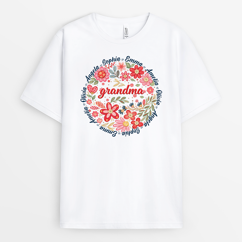 8047AUS1 grandma shirt with flowers personalized gifts for grandmamom 8047asyha