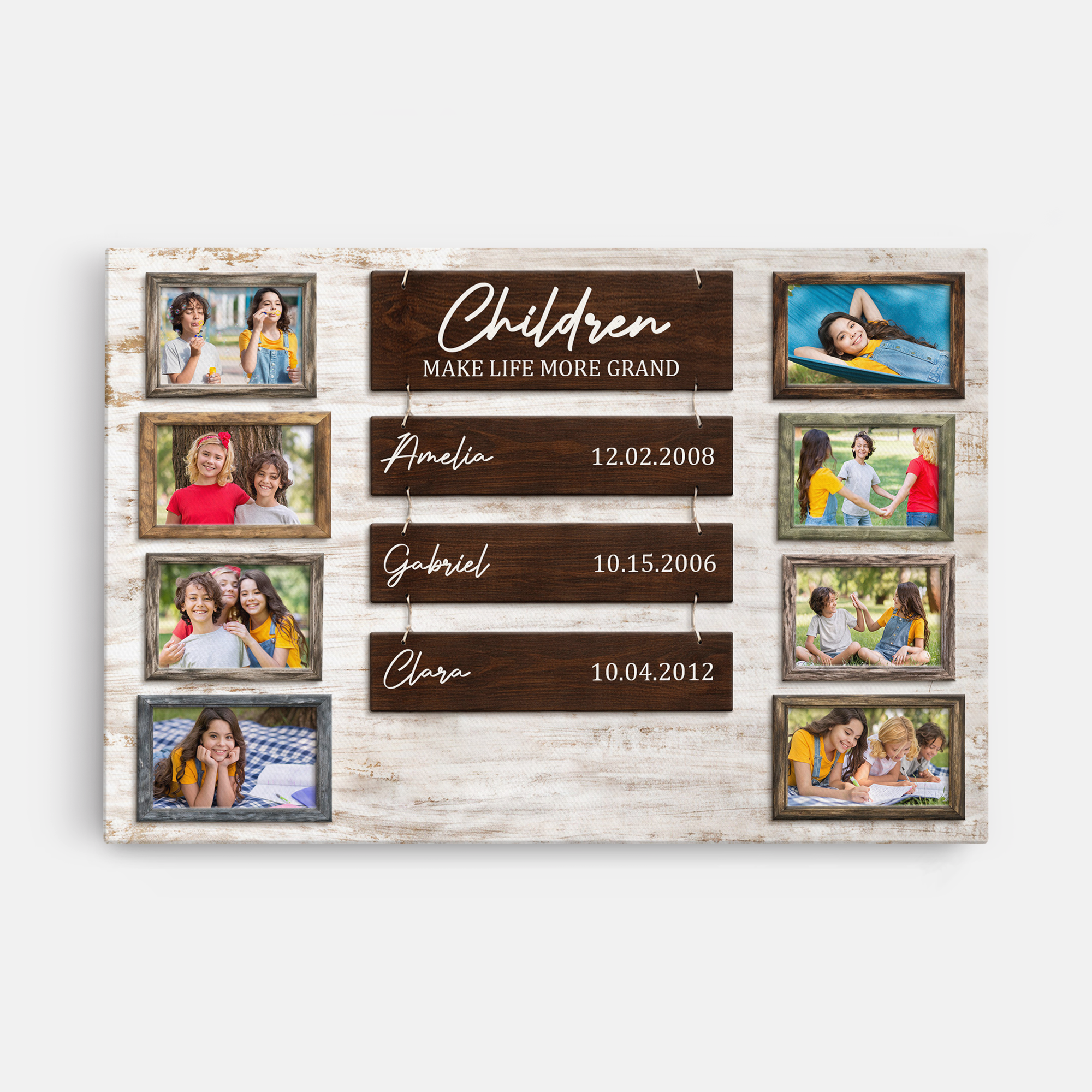 8055CUS1 kids make life grand canvas with photos custom gifts for parents 8055csfma
