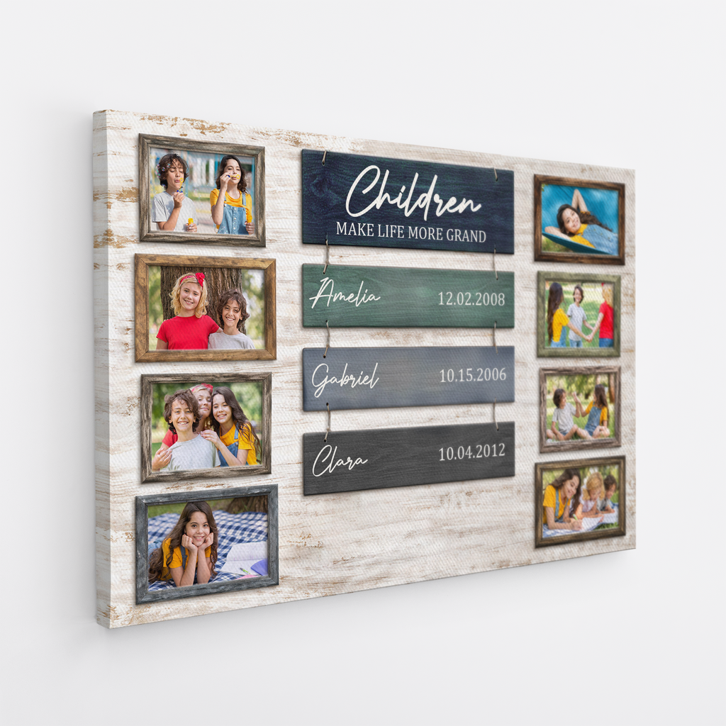 8055CUS2 kids make life grand canvas with photos custom gifts for parents 8055csfma