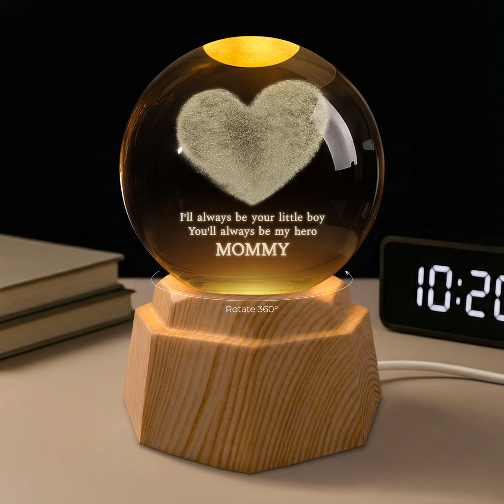8088LUS2 youll always be my hero 3d crystal ball lamp custom gifts for dadmom 8088l8fwb