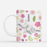 8095MUS2 3d printing effect pink floral ceramic mug custom gifts for momgrandma 8095m3faa