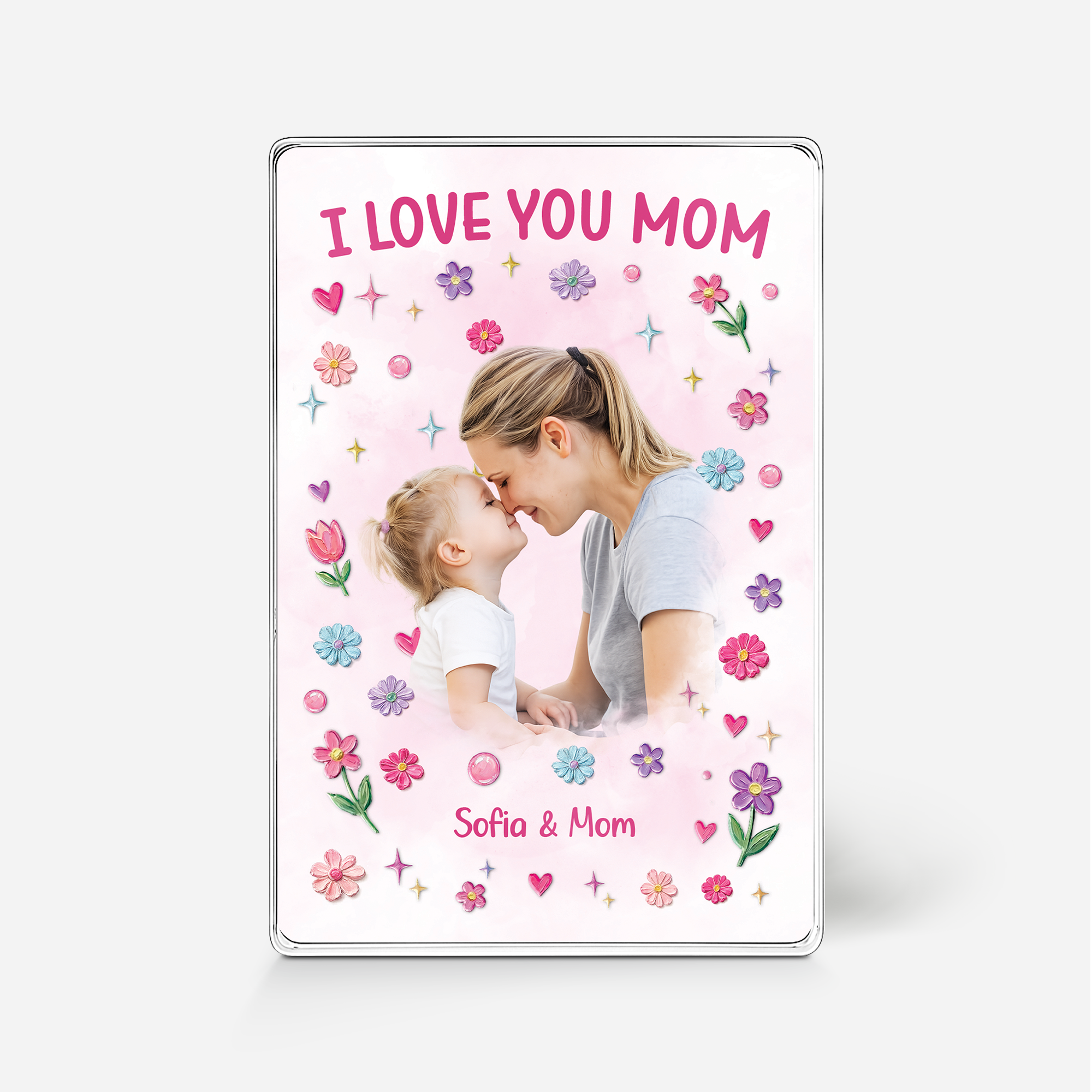 8100RUS1 i love you rectangle acrylic plaque with photo custom gifts for momdad 8100r8kaa