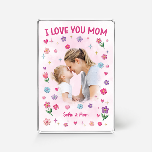 8100RUS1 i love you rectangle acrylic plaque with photo custom gifts for momdad 8100r8kaa
