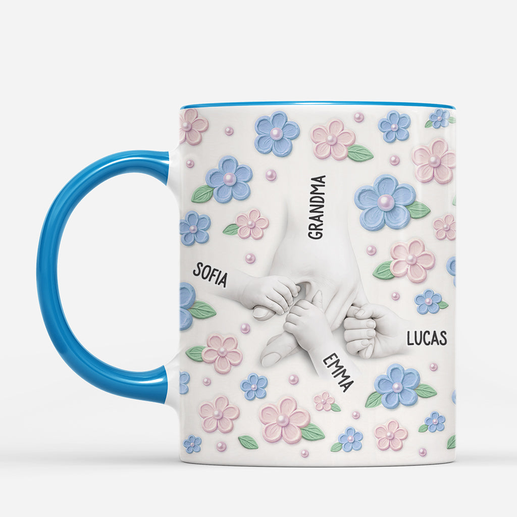 8118MUS2 3d printing effect pearl flower mug custom gifts for momgrandma 8118m6qca