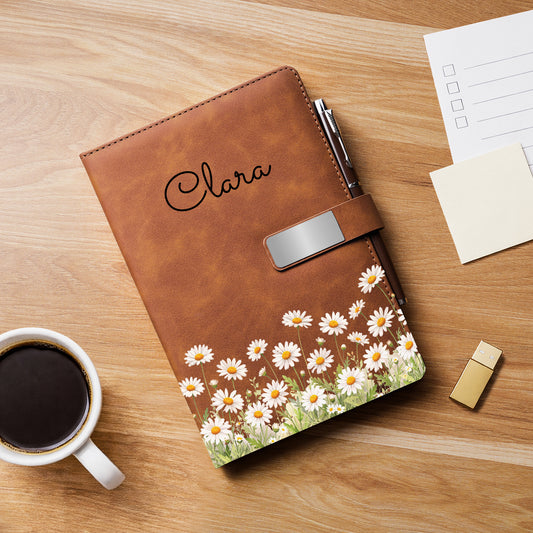 8121MUS2 leather notebook and pen set with name personal gifts for her 8121mo6pza