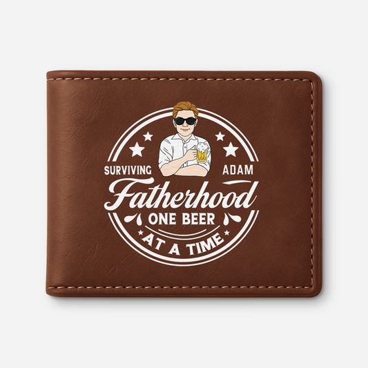 8136JUS1 surviving fatherhood mens leather wallet custom gift for dadgrandpa 8136jcvhb_1