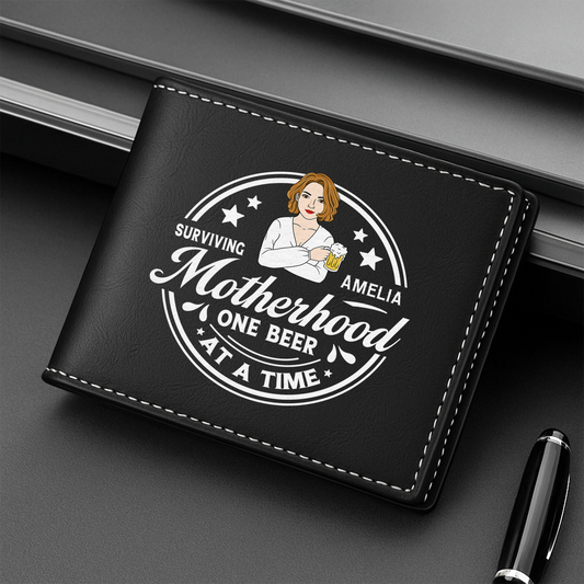 8136JUS1 surviving fatherhood mens leather wallet custom gift for dadgrandpa 8136jcvhb_2