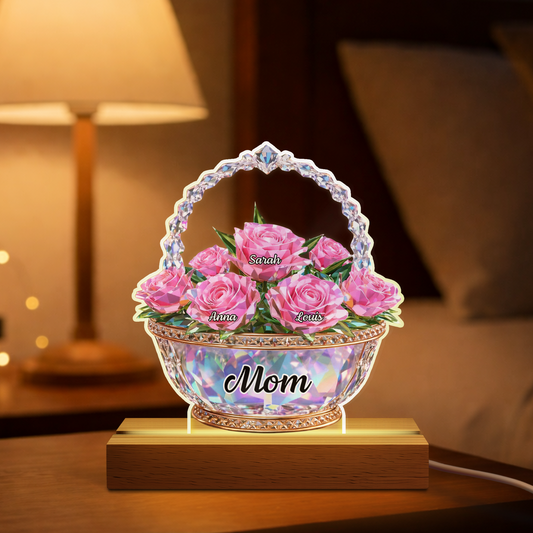 8142LUS1 hologram rose basket night light custom gifts for momgrandma 8142ltkwa