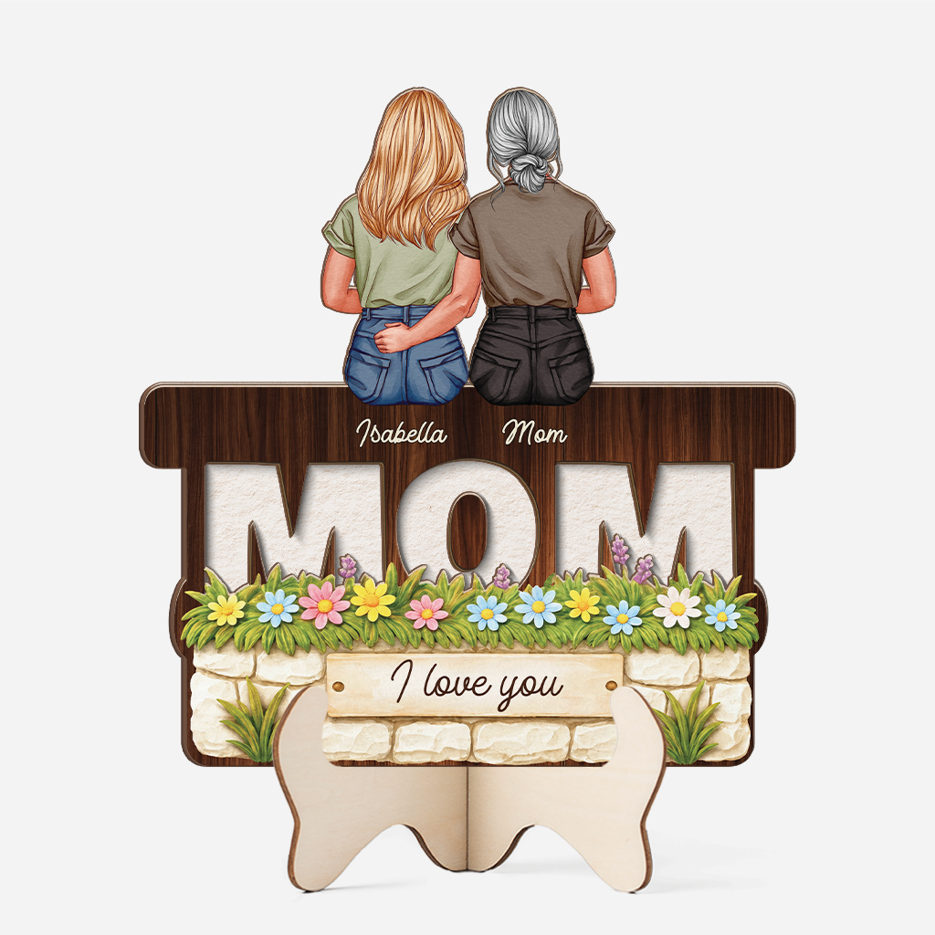8145QUS1 mom we love you wooden plaque customized gifts for momgrandma 8145qyna