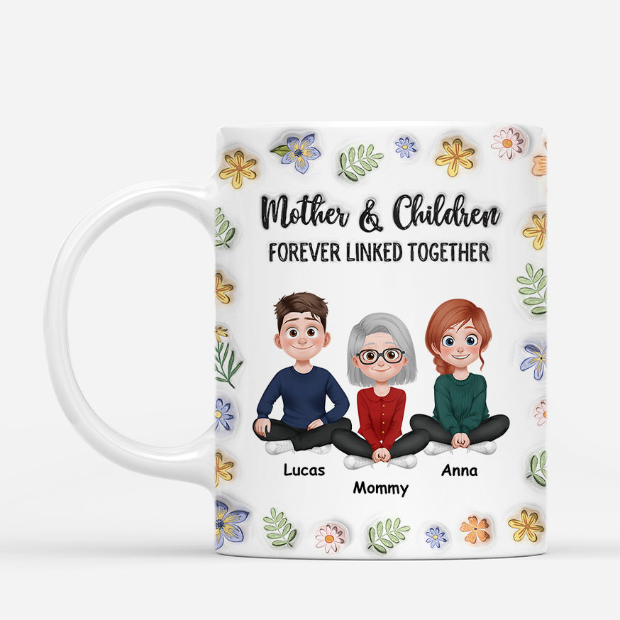 8150MUS2 3d printing effect custom mom mug mother and daughter forever linked_ together 8150m3lwa