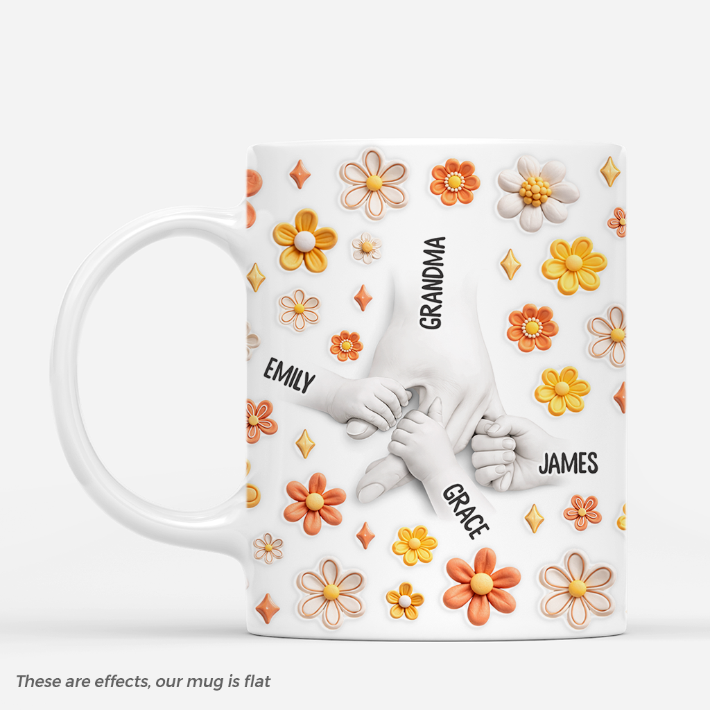 8151MUS1 3d printing effect hand in hand mug custom gifts for momgrandma 8151msfcac