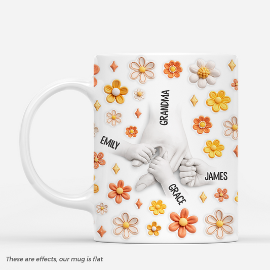 8151MUS1 3d printing effect hand in hand mug custom gifts for momgrandma 8151msfcac