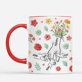 8163MUS2 3d printing effect hand in hand floral mug custom gifts for momgrandma 8163m8pza