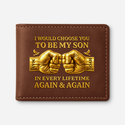 8165JUS1 3d printing effect custom leather wallet i would choose you to be my son 8165jcxmb