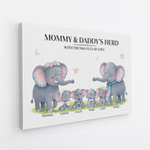8168CUS1 elephant family wall art canvas personalized gifts for parents 8168cnvmi_2