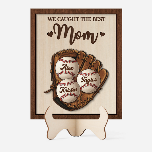 8172QUS1 personalized baseball wooden plaque we caught the best momdad 8172qcqha